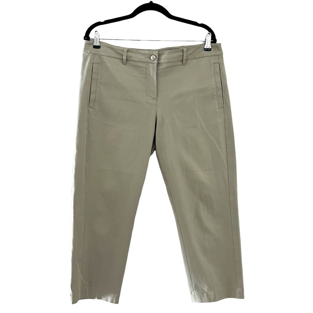 EILEEN FISHER Stretch Ankle Workwear Khaki Chino Pants Sz M